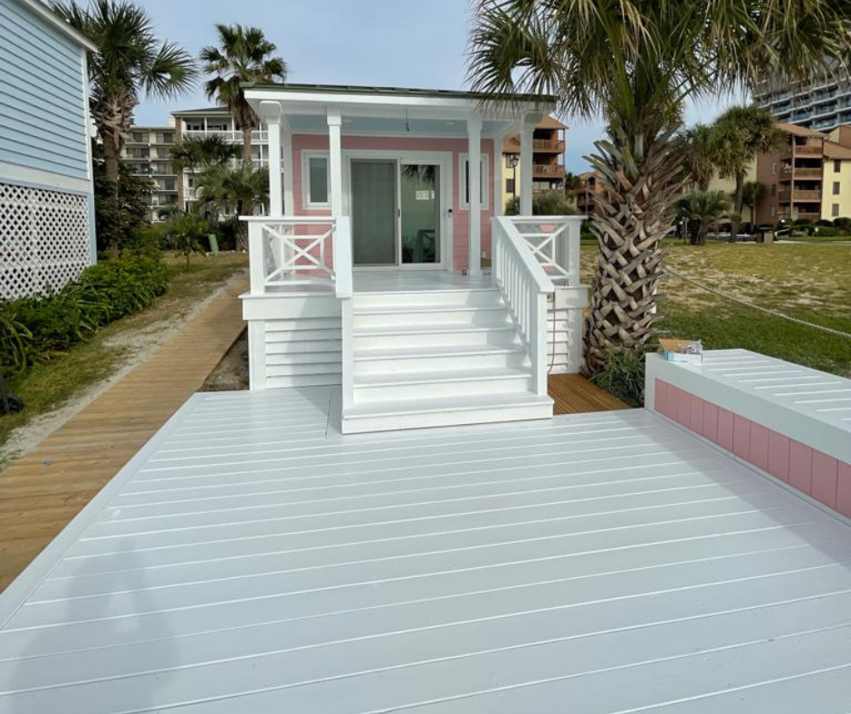 Home-Remodeling-Service, Exterior Remodeling service, pink and white beach shack